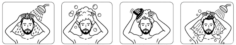 スカルプブラシの使い方イラスト